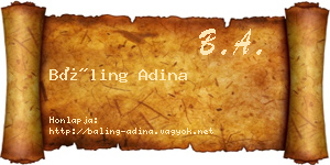Báling Adina névjegykártya
